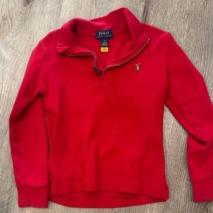 Polo by Ralph Lauren Red Half-Zip Sweatshirt with Polo Pony